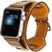 Curea iUni compatibila cu Apple Watch 1/2/3/4/5/6/7, 42mm, Cuff 4 in 1, Piele, Maro